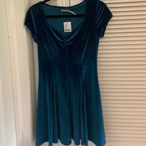 Blue velvet UO dress